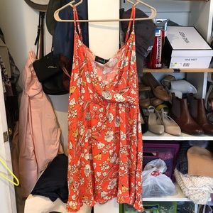 NWT MINKPINK Orange Floral Ruffle Dress
